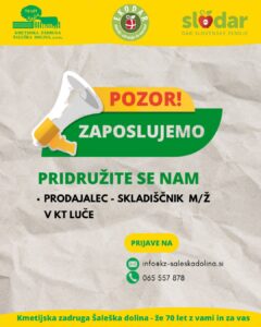 PRODAJALEC – SKLADIŠČNIK v Lučah m/ž