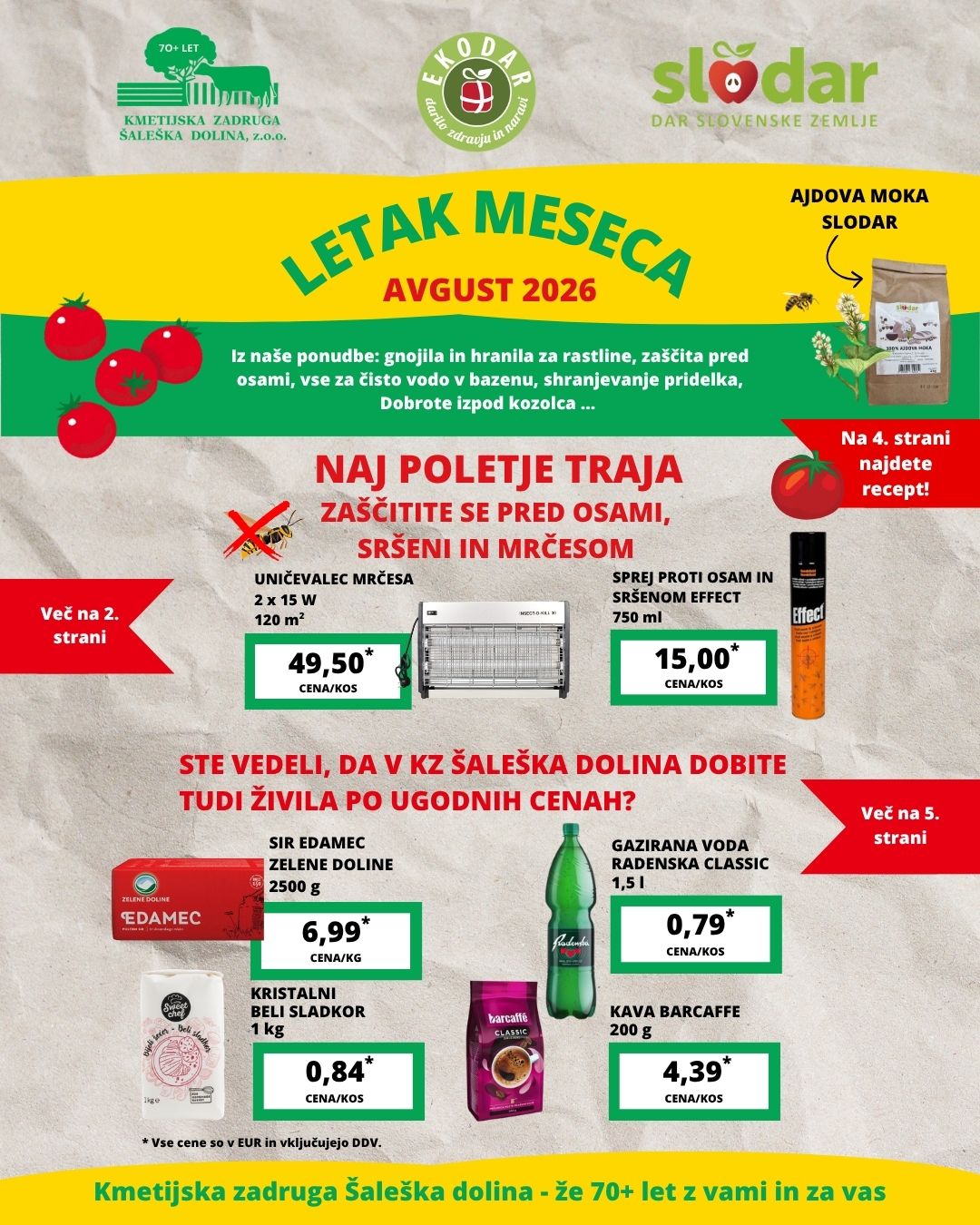 Akcijski letak avgust Kmetijska zadruga Šaleška dolina 1