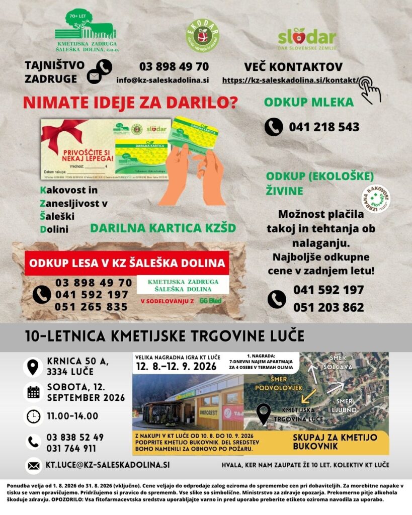 Akcijski letak avgust Kmetijska zadruga Šaleška dolina 1 Akcijski letak avgust Kmetijska zadruga Šaleška dolina 1