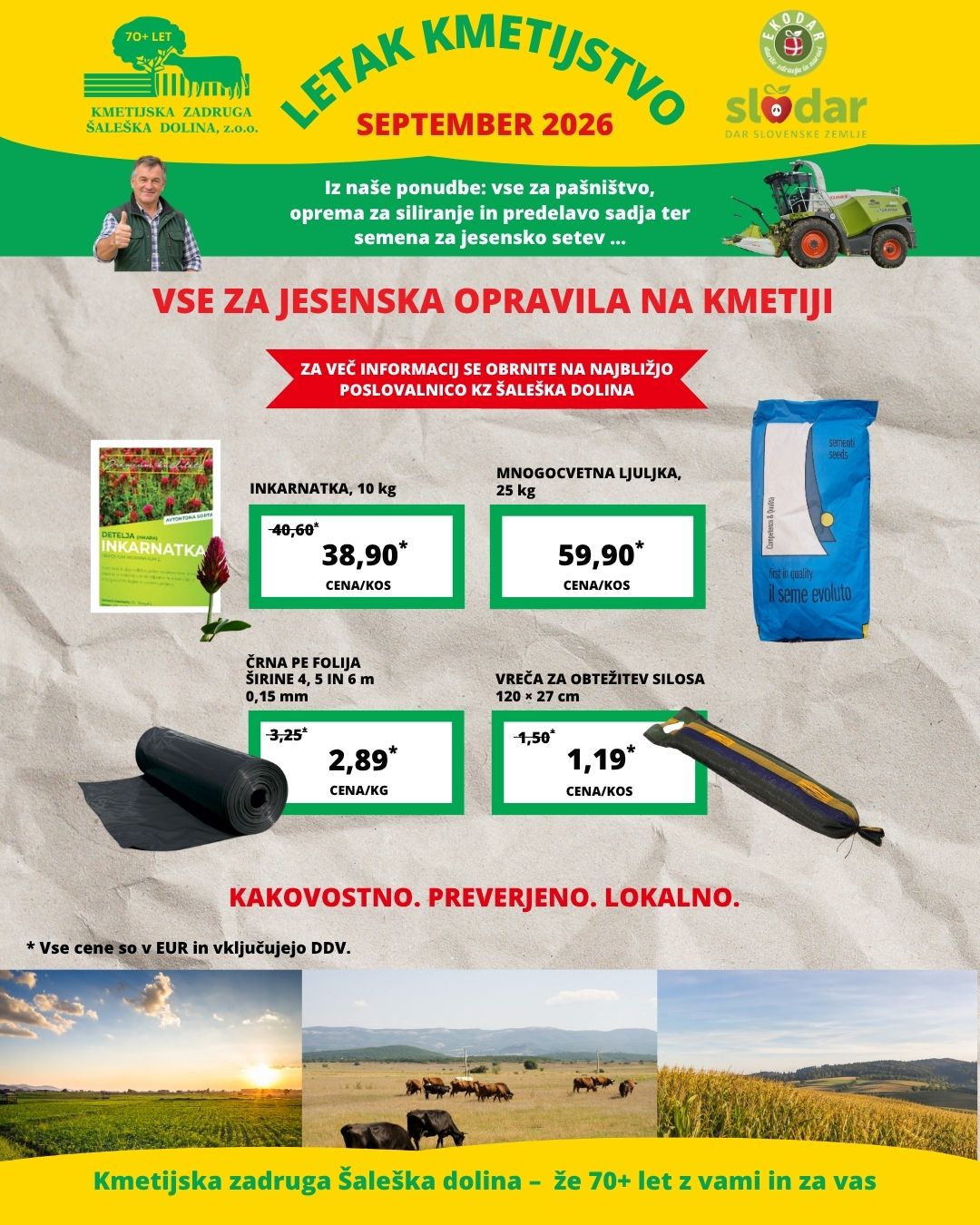Akcijski letak kmetje september Kmetijska zadruga Šaleška dolina 1