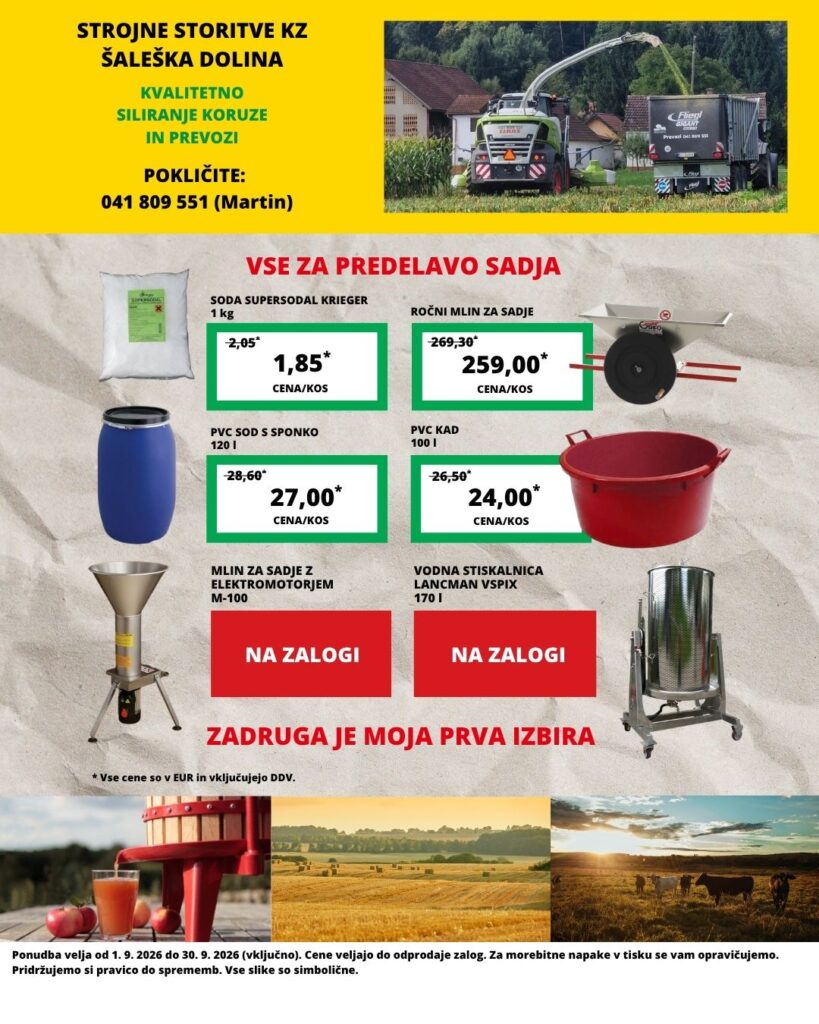 Akcijski letak kmetje september Kmetijska zadruga Šaleška dolina 2