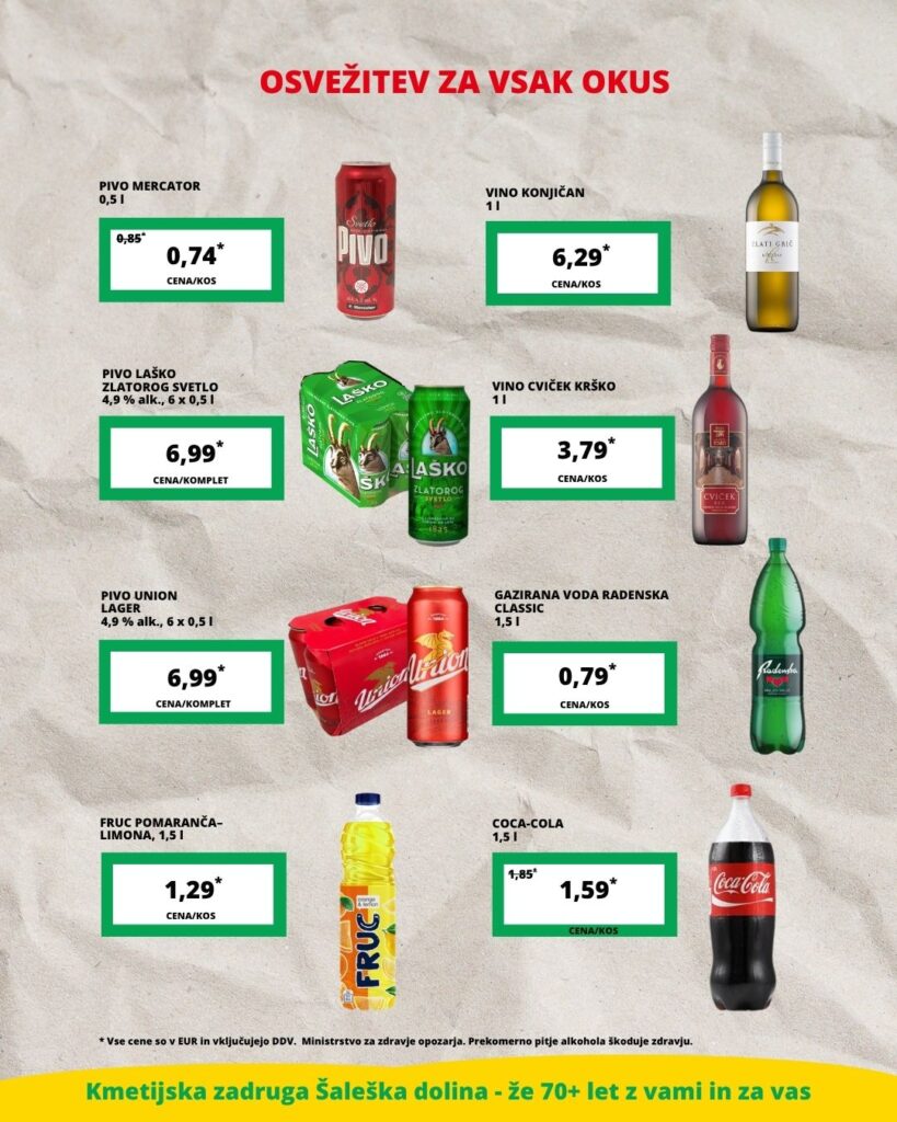 Osvežitev za vsak okus KZ Šaleška dolina
