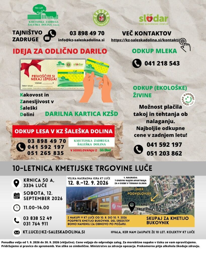 Akcijski letak september 2026 KZ Šaleška dolina